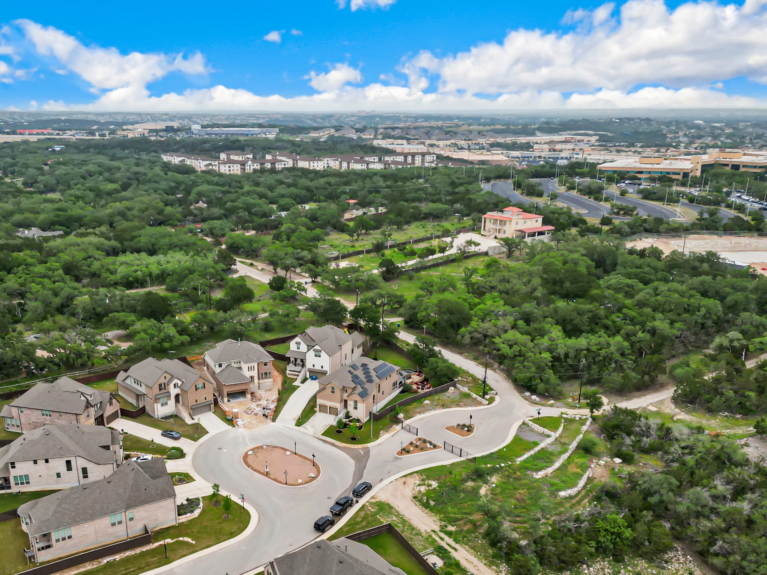 aerial view of a dallas neighborhood